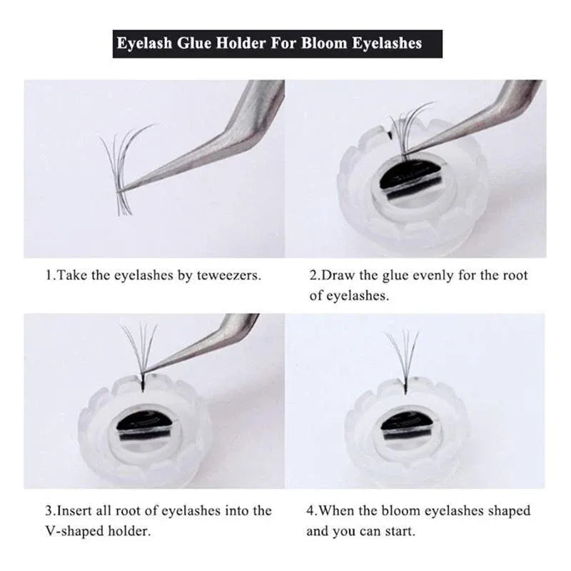 100X Eyelashes Glue Holder Blossom Cup Ring Eyelash Extension Adhesive Stand