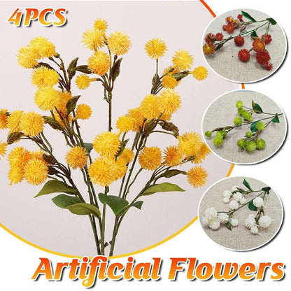 4PCS Artificial Dandelion Small Thorn Flower Bouquet Wedding Decor Ornaments