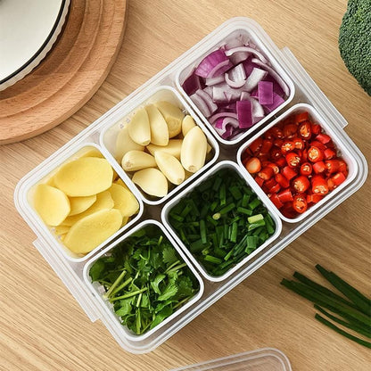 Convenient Crisper Box with Lid Storage Compartment Organizer for Vegetables