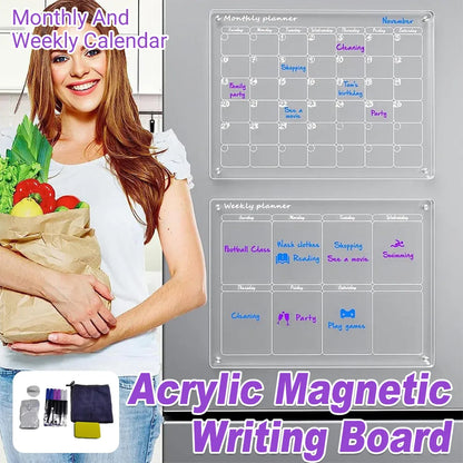 Magnetic Writing Board Transparent Acrylic Memo Board Reusable Note