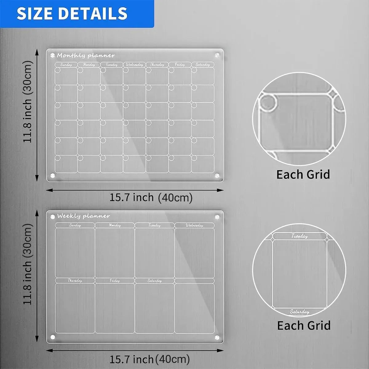 Magnetic Writing Board Transparent Acrylic Memo Board Reusable Note
