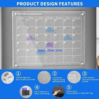 Magnetic Writing Board Transparent Acrylic Memo Board Reusable Note