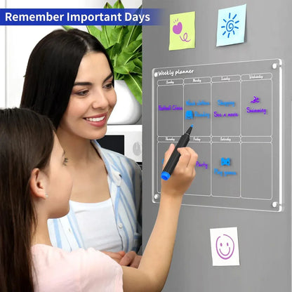 Magnetic Writing Board Transparent Acrylic Memo Board Reusable Note