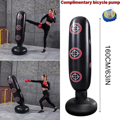 Free Standing Inflatable Punching Bag 160cm Boxing Training Fitness Bag
