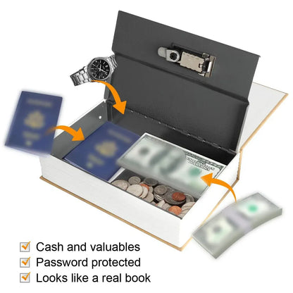 Hidden Book Safe Lock Box for Home and Office Cash Watch Document Storage - 2