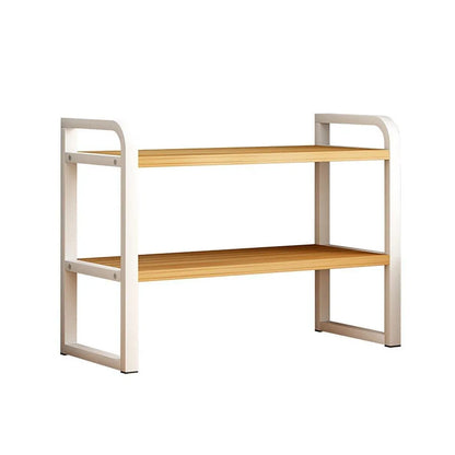 Adjustable Height Multi-Layer Desktop Bookshelf Home Office Floor Organizer Rack - 2 Shelves