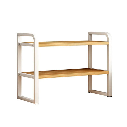 Adjustable Height Multi-Layer Desktop Bookshelf Home Office Floor Organizer Rack - 2 Shelves