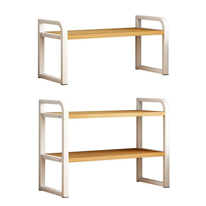 Adjustable Height Multi-Layer Desktop Bookshelf Home Office Floor Organizer Rack - 2 Shelves