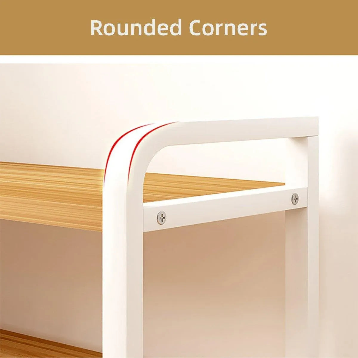 Adjustable Height Multi-Layer Desktop Bookshelf Home Office Floor Organizer Rack - 2 Shelves
