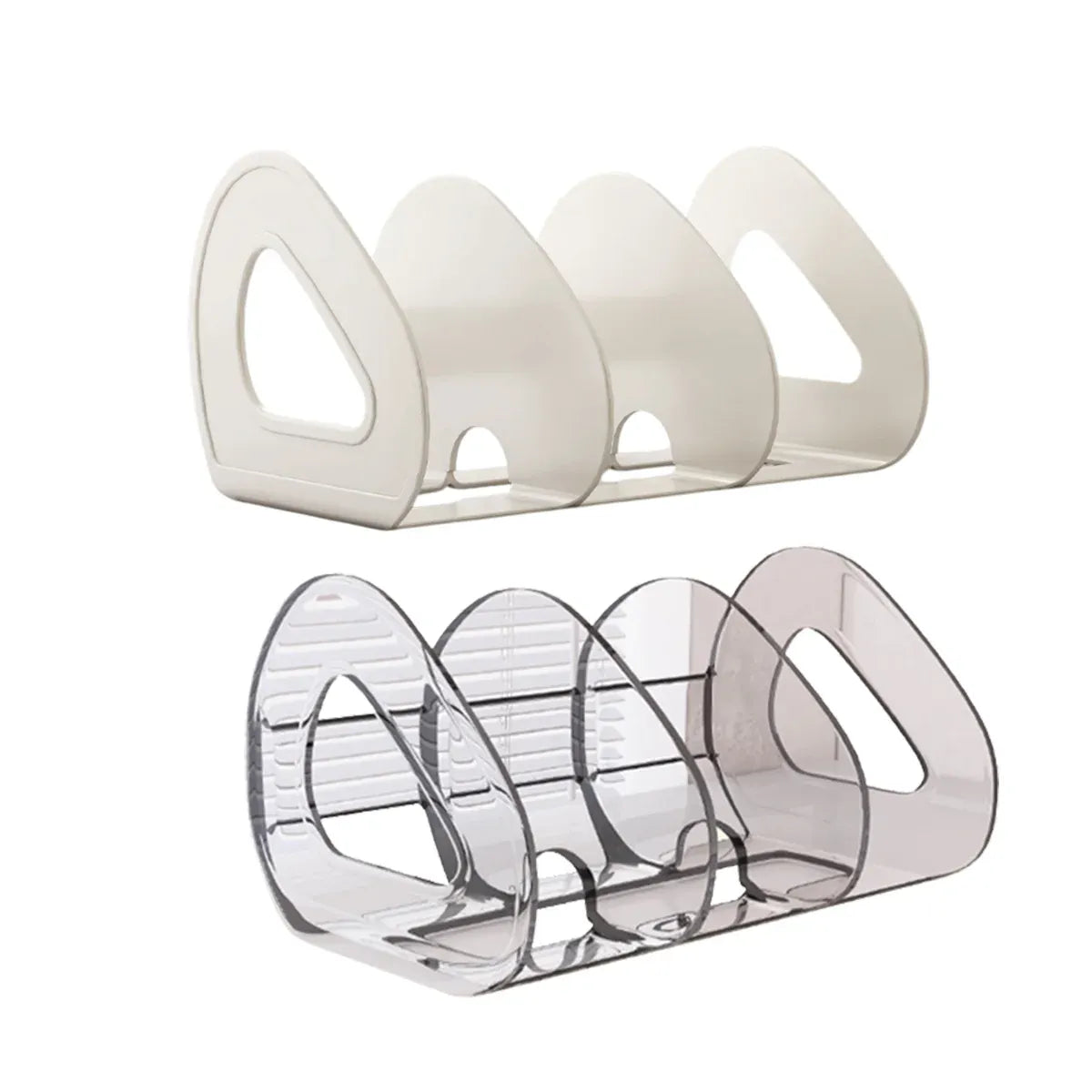 Desk Standing Divider Shelf Organizer Space Saving Office Study Storage Rack - Clear