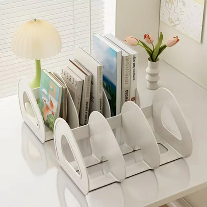 Desk Standing Divider Shelf Organizer Space Saving Office Study Storage Rack - Clear