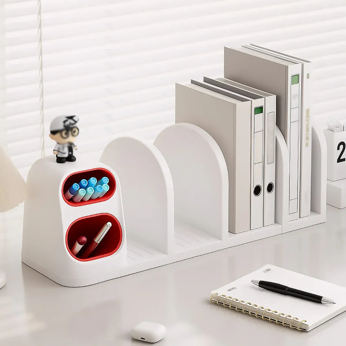 Desktop Storage Organiser With Dividers Pen Holder Home Office School Desk Use - 4-Grid