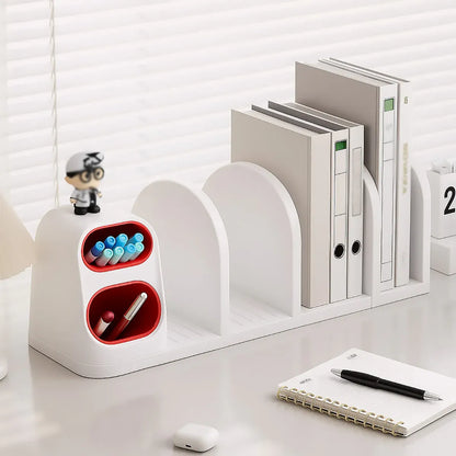 Desktop Storage Organiser With Dividers Pen Holder Home Office School Desk Use - 4-Grid