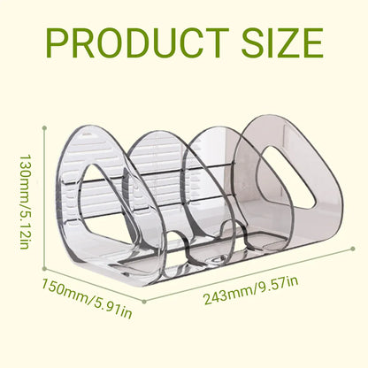 Desk Standing Divider Shelf Organizer Space Saving Office Study Storage Rack - White