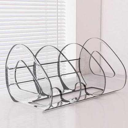 Desk Standing Divider Shelf Organizer Space Saving Office Study Storage Rack - White