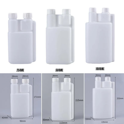 250-1000ml Plastic Twin Chamber Bottle with Tamper Evident Cap for Chemical Liquids - 10Pcs 1000ml