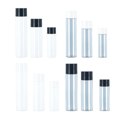 50/100/150ml Plastic Toner Lotion Bottles Refillable Travel Cosmetic Containers - White Lid + White Bottle - 50ml