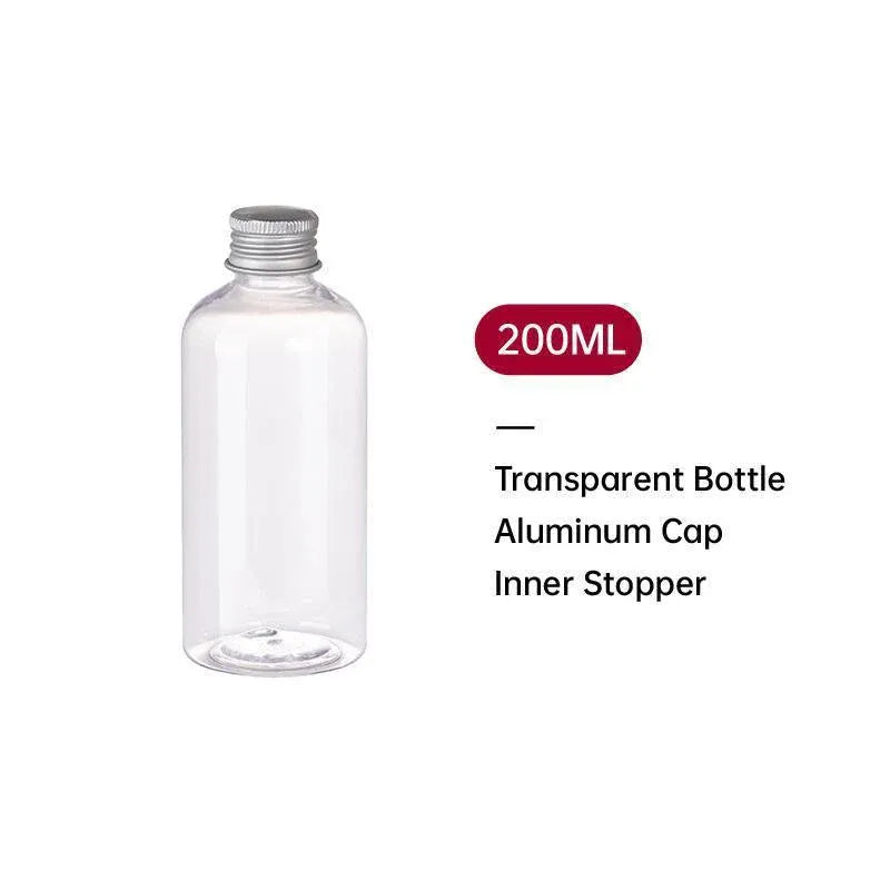 20pcs Brown Transparent Cosmetic Bottles with Aluminum Lids for Packaging - Brown-100ml