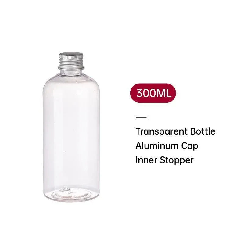20pcs Brown Transparent Cosmetic Bottles with Aluminum Lids for Packaging - Brown-100ml