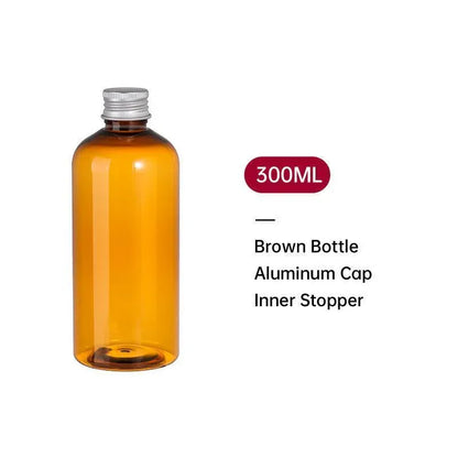 20pcs Brown Transparent Cosmetic Bottles with Aluminum Lids for Packaging - Brown-100ml