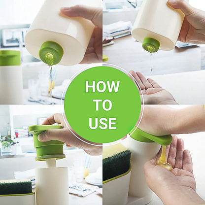 2/3 in 1 Soap Dispenser Organizer Hand Sanitizer Detergent Holder Bathroom Rack - 3-Green