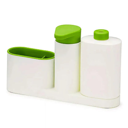 2/3 in 1 Soap Dispenser Organizer Hand Sanitizer Detergent Holder Bathroom Rack - 3-Green