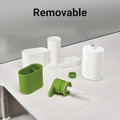 2/3 in 1 Soap Dispenser Organizer Hand Sanitizer Detergent Holder Bathroom Rack - 3-Green