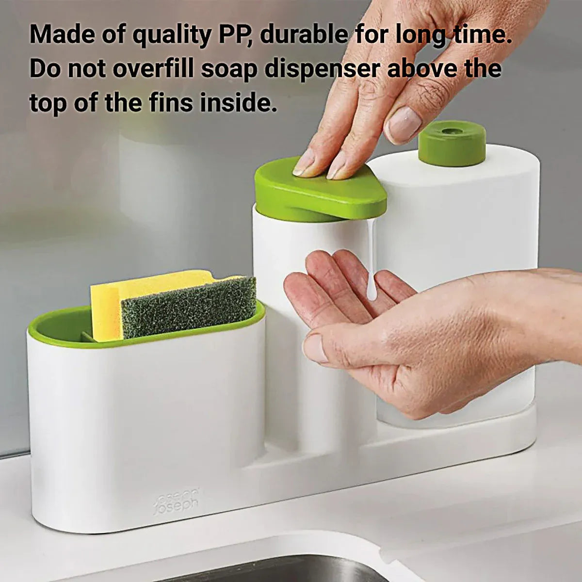 2/3 in 1 Soap Dispenser Organizer Hand Sanitizer Detergent Holder Bathroom Rack - 3-Green