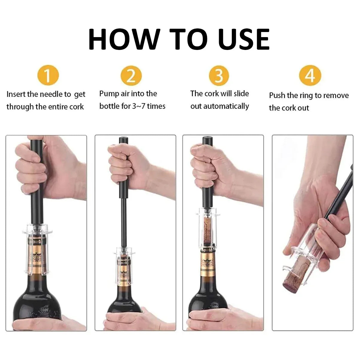 4PCS Wine Bottle Opener Set for Home Bar Kitchen Wine Lovers Birthday Gift