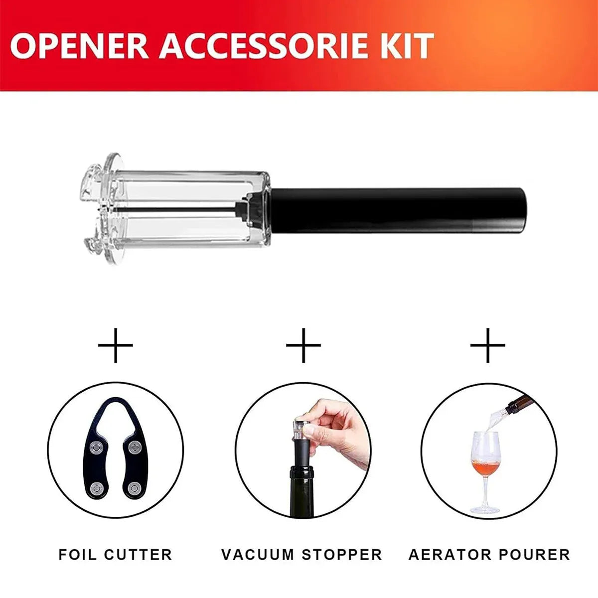 4PCS Wine Bottle Opener Set for Home Bar Kitchen Wine Lovers Birthday Gift