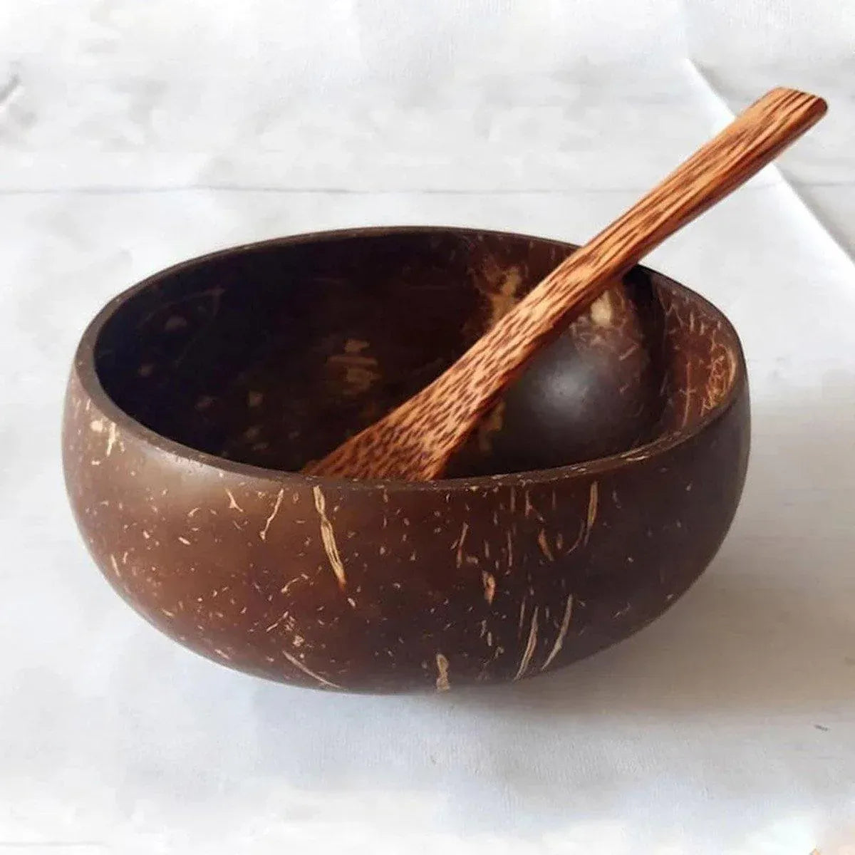 2Sets Natural Coconut Shell Bowls Dessert Fruit Salad Serving Bowls