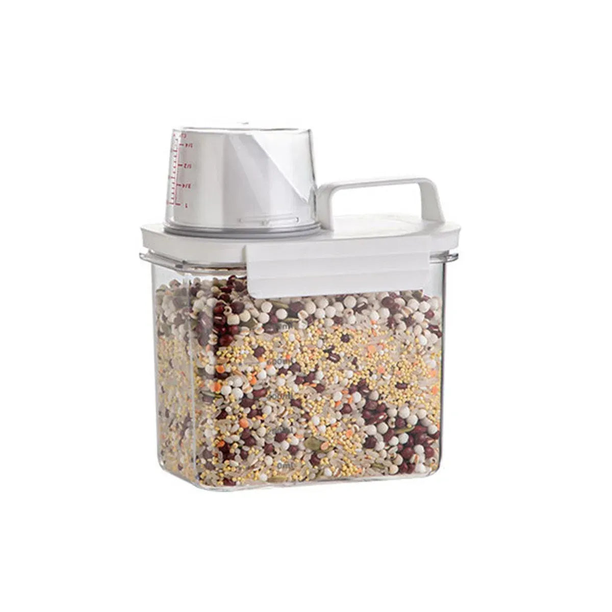 Sealed Household Grain Storage Box Transparent Rice Bucket Kitchen Storage - 1100ml