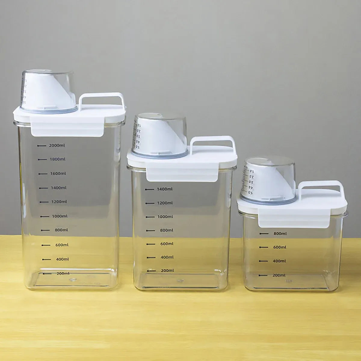 Sealed Household Grain Storage Box Transparent Rice Bucket Kitchen Storage - 1100ml