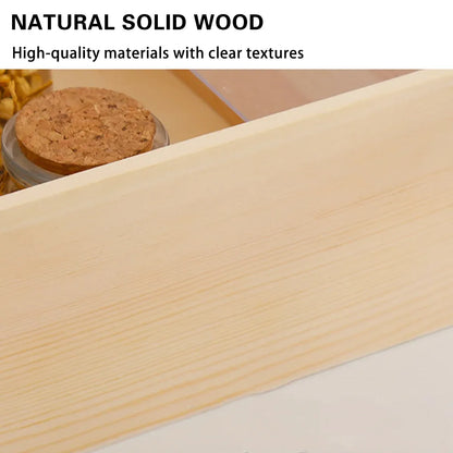 Solid Wood Storage Box with Acrylic Sliding Lid Pull Out Gift Packaging Case - 16x11x5cm