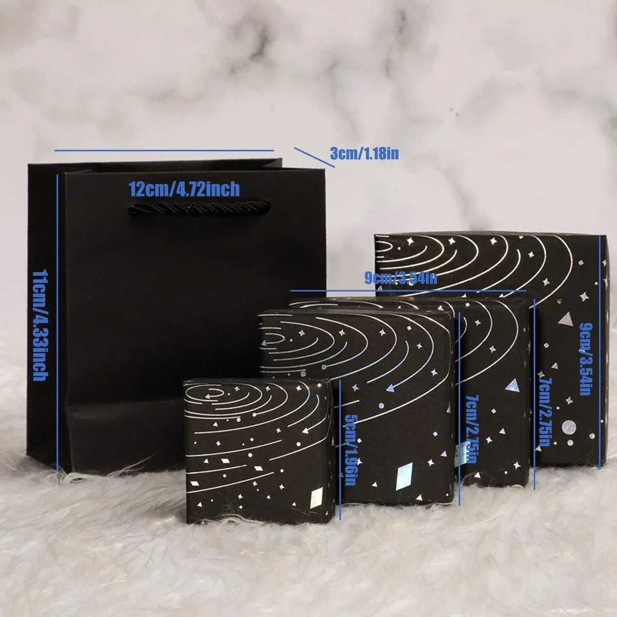 20x Holographic Silver Foil Jewelry Box for Earrings Bracelets Rings Packing Box - 7*7*3cm（Box）