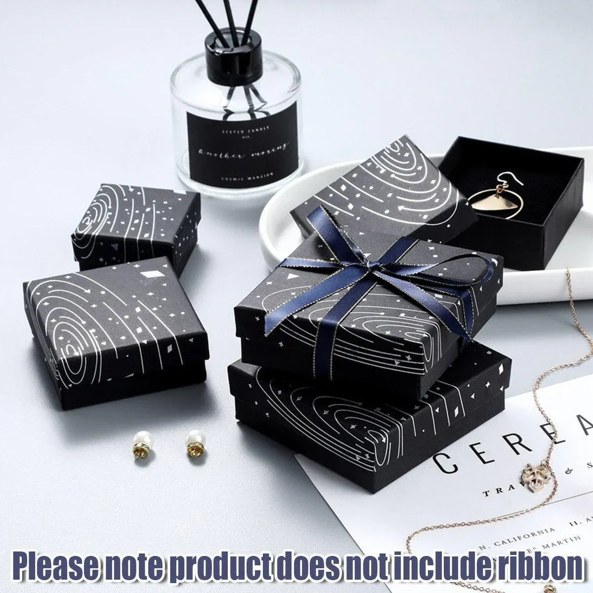 20x Holographic Silver Foil Jewelry Box for Earrings Bracelets Rings Packing Box - 7*7*3cm（Box）