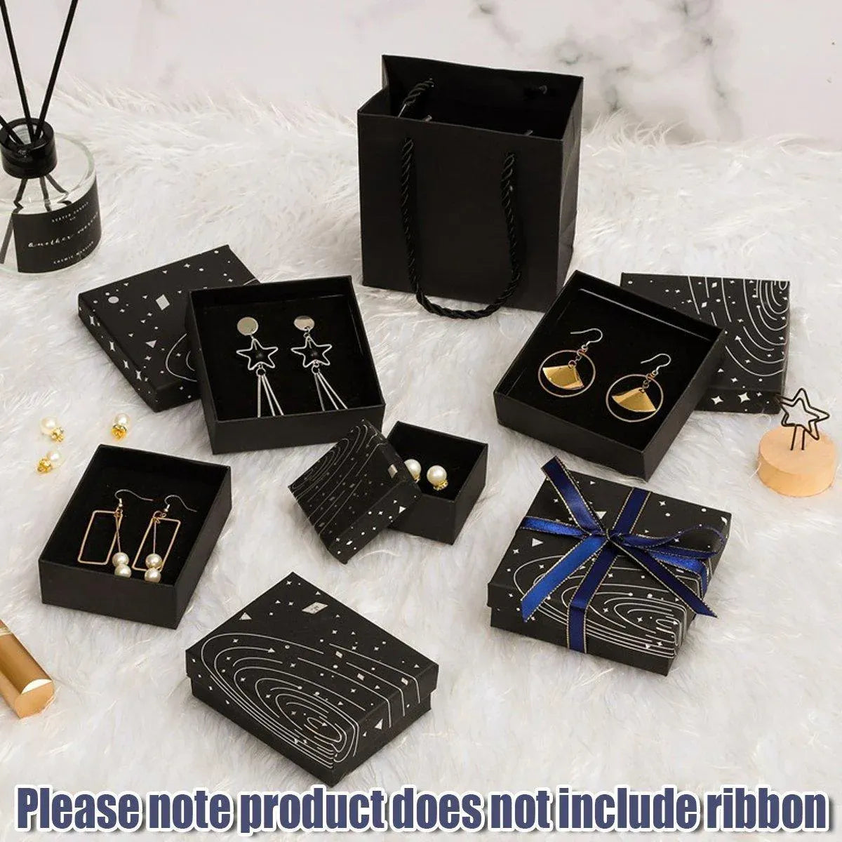 20x Holographic Silver Foil Jewelry Box for Earrings Bracelets Rings Packing Box - 7*7*3cm（Box）