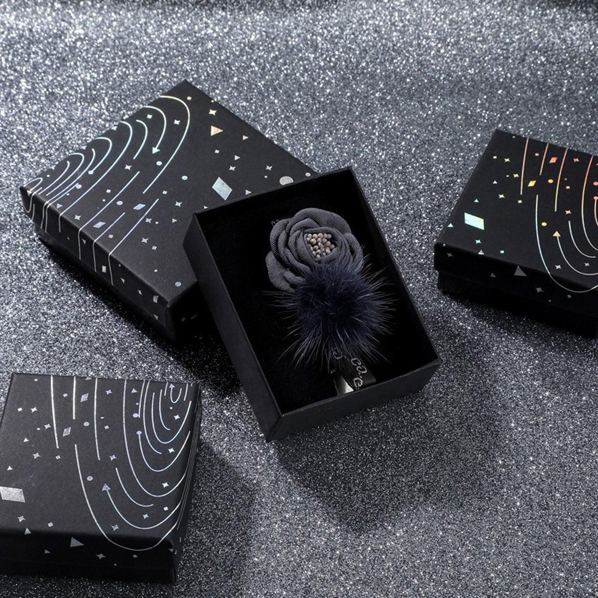 20x Holographic Silver Foil Jewelry Box for Earrings Bracelets Rings Packing Box - 7*7*3cm（Box）