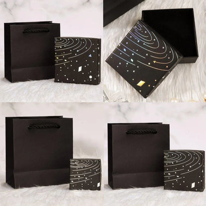 20x Holographic Silver Foil Jewelry Box for Earrings Bracelets Rings Packing Box - 7*7*3cm（Box）