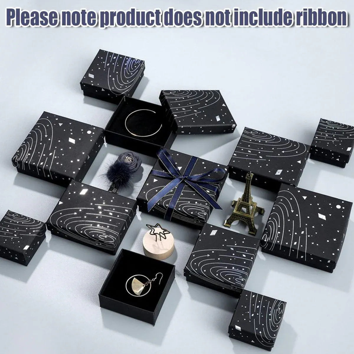 20x Holographic Silver Foil Jewelry Box for Earrings Bracelets Rings Packing Box - 7*7*3cm（Box）