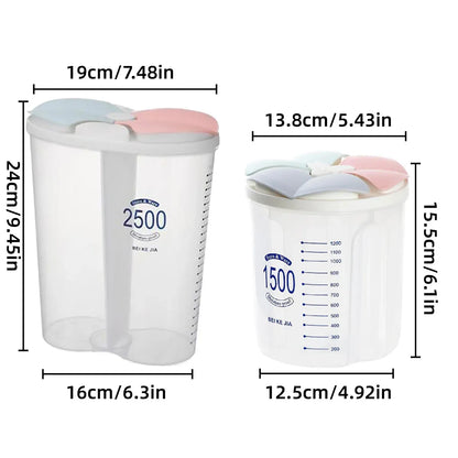 Kitchen Storage Box Transparent with Lid Food Container Tank Pantry Organizer - 2500ML