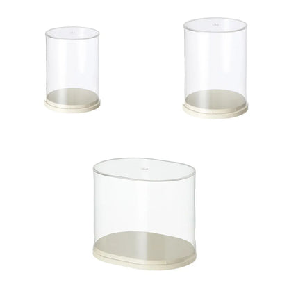 2pcs Clear Acrylic Display Case Transparent Box for Collectibles Dolls Figures - L