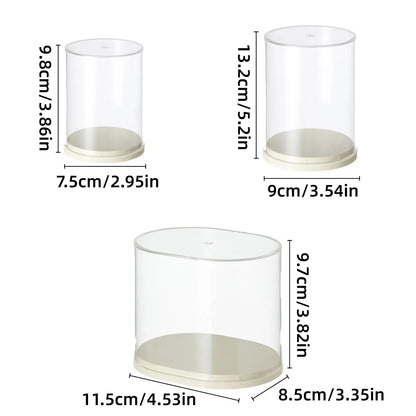 2pcs Clear Acrylic Display Case Transparent Box for Collectibles Dolls Figures - L