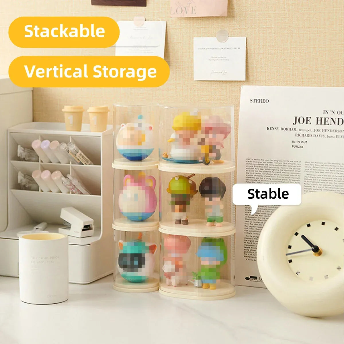 2pcs Clear Acrylic Display Case Transparent Box for Collectibles Dolls Figures - L