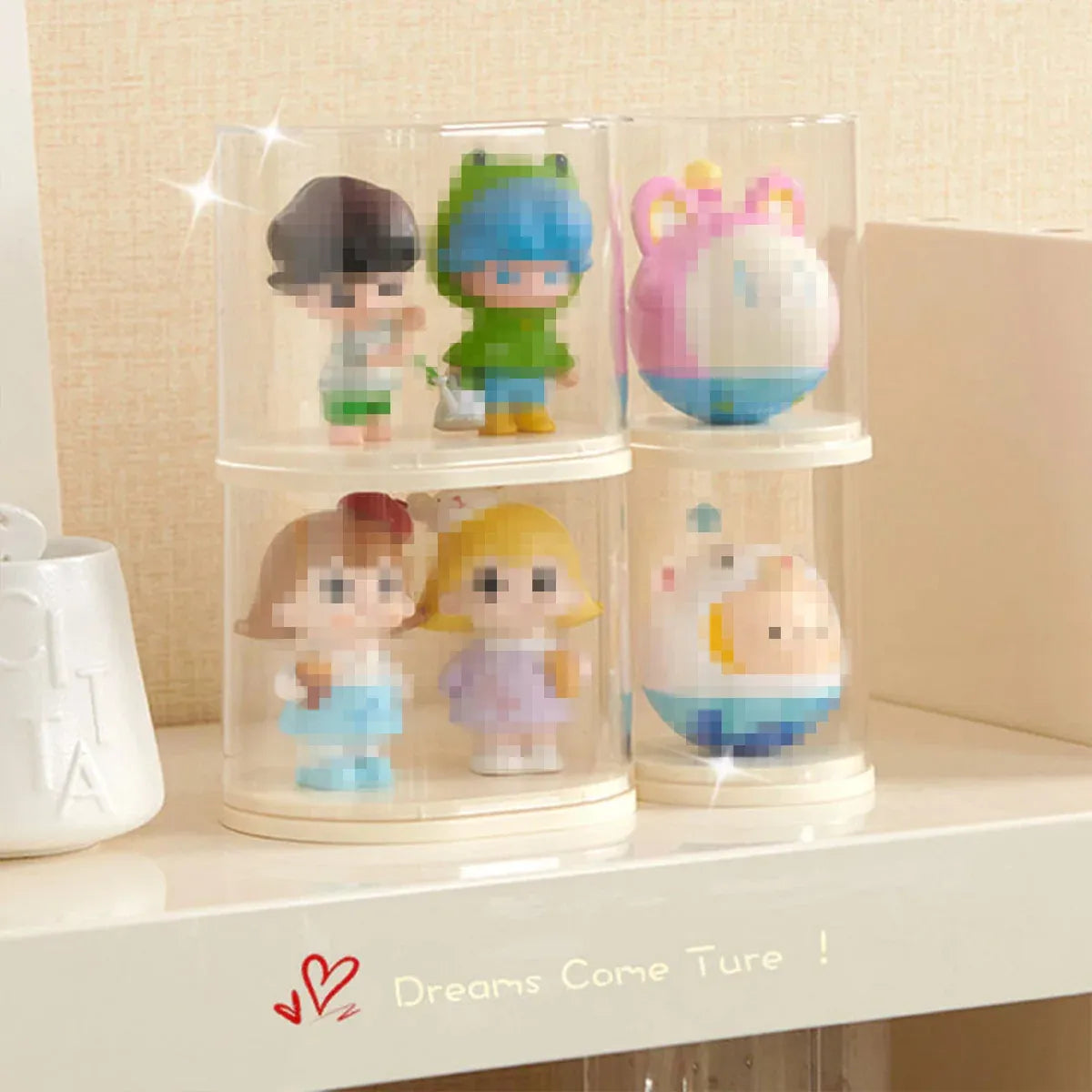 2pcs Clear Acrylic Display Case Transparent Box for Collectibles Dolls Figures - L
