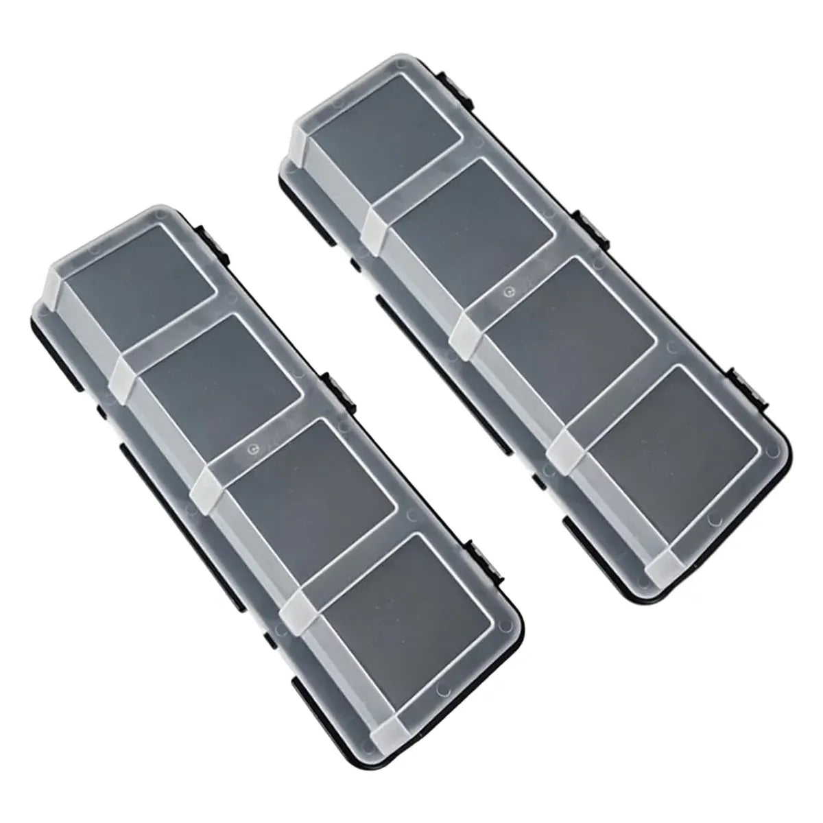 4-Grid Parts Storage Box Plastic Electronic Hardware Accessory Case with Lid ﻿ - Black