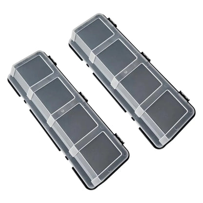 4-Grid Parts Storage Box Plastic Electronic Hardware Accessory Case with Lid ﻿ - Black
