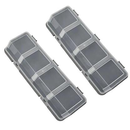 4-Grid Parts Storage Box Plastic Electronic Hardware Accessory Case with Lid ﻿ - Grey