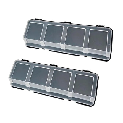 4-Grid Parts Storage Box Plastic Electronic Hardware Accessory Case with Lid ﻿ - Grey