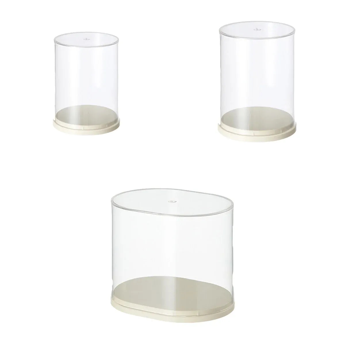 2pcs Clear Acrylic Display Case Transparent Box for Collectibles Dolls Figures - M